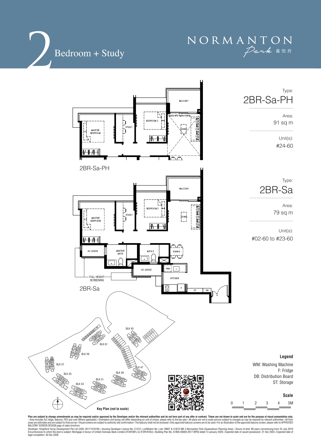 Normanton Park Floor Plan-2-bedroom-study