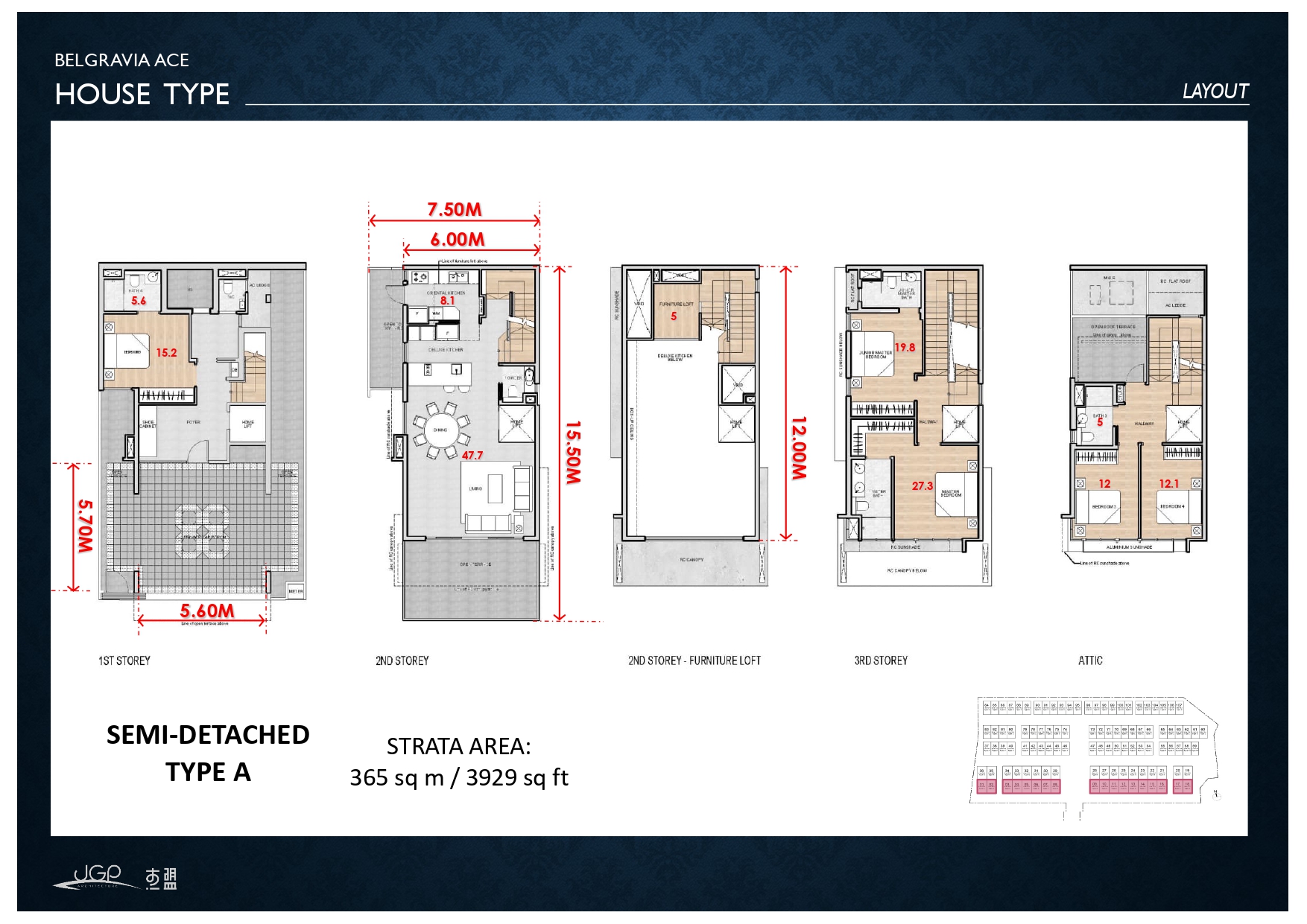 TYPE-A-Belgravia Ace Floor Plan with Room Size