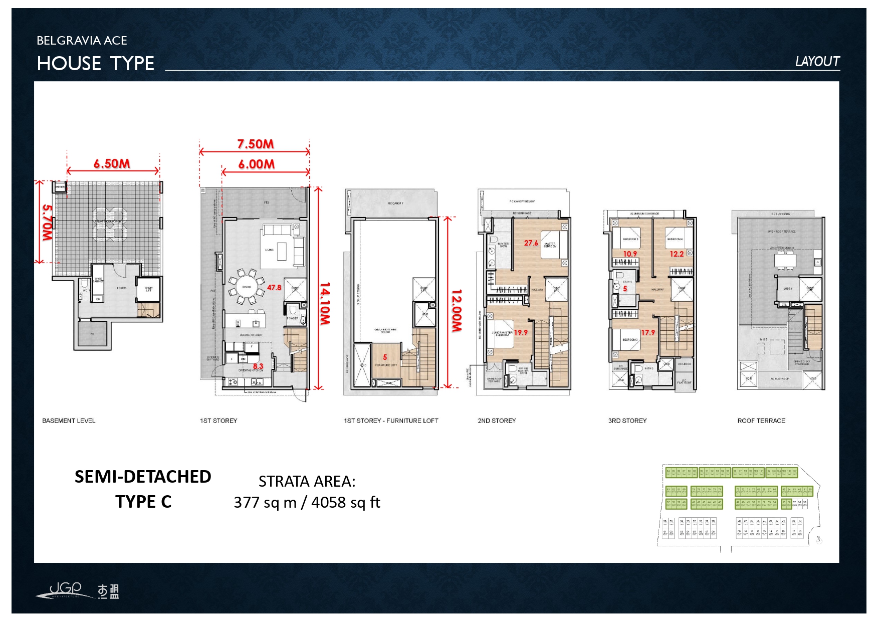 TYPE-C-Belgravia Ace Floor Plan with Room Size