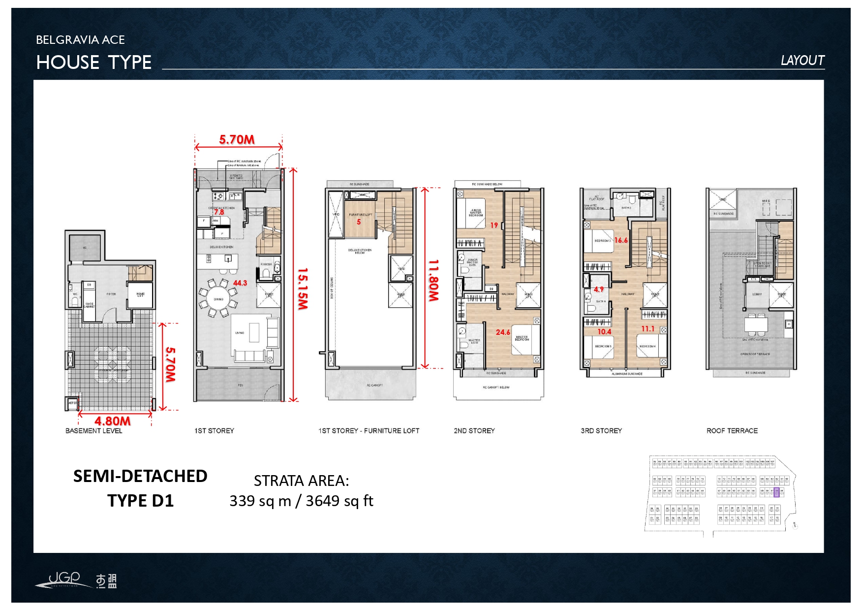 TYPE-D1-Belgravia Ace Floor Plan with Room Size